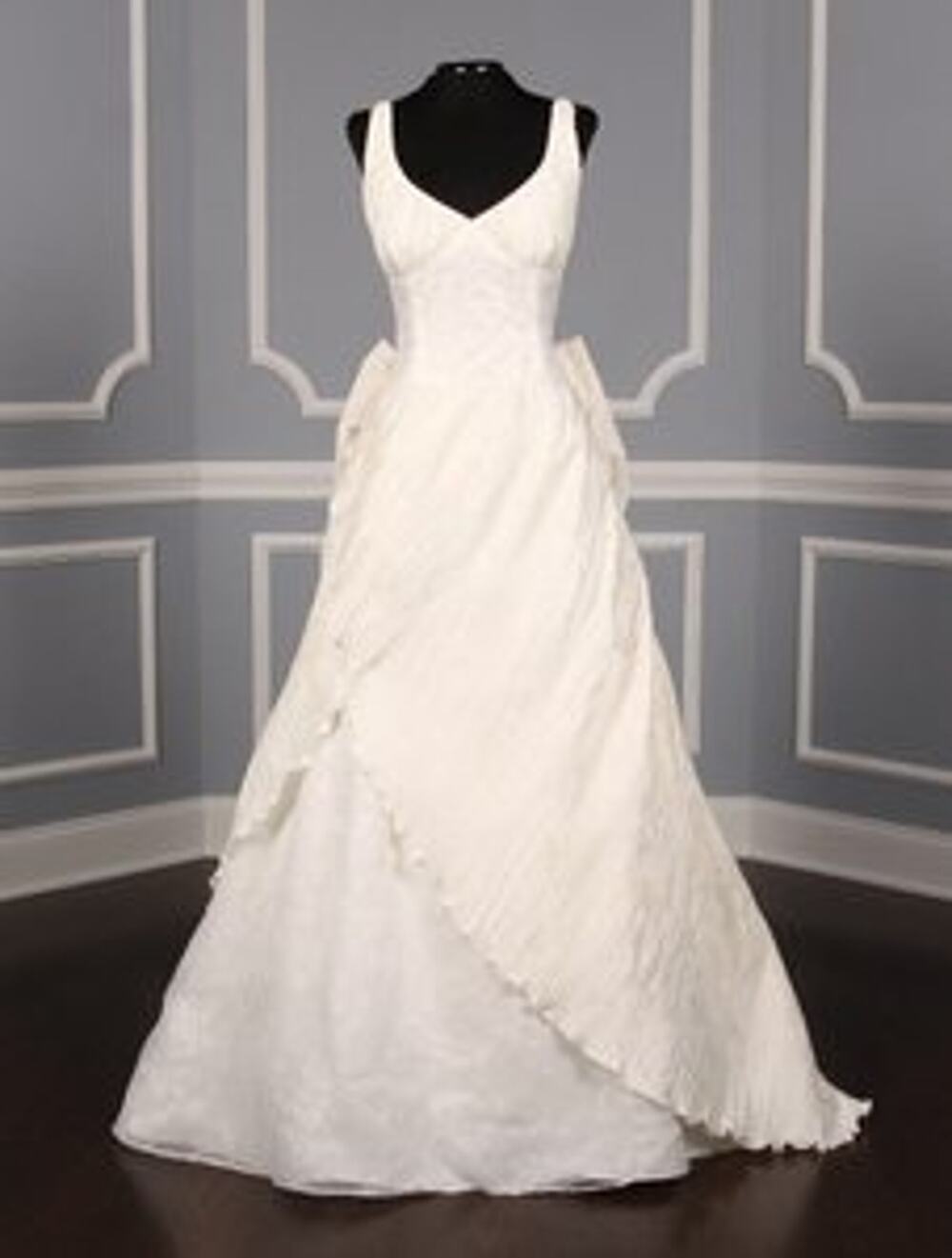 St. Pucchi Bridal Ivory Silk Shantung Wedding Dress Versailles Z110 Aline Gown